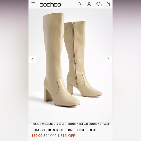 Cream Tall Heel Boots - Picture 1 of 7